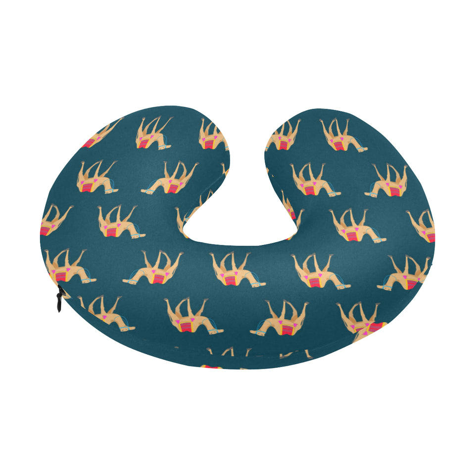 Camel pattern blue blackground U-Shaped Travel Neck Pillow