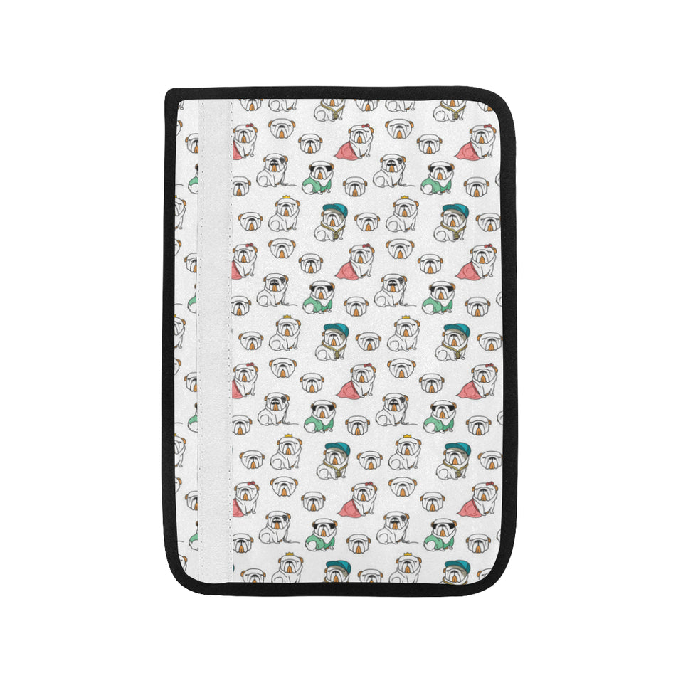English Bulldog Pattern Print Design 03 Car Seat Belt Cover