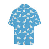 Cute sea lion seal pattern background Men's All Over Print Hawaiian Shirt