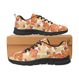 Orange yellow orchid flower pattern background Women's Sneaker Shoes