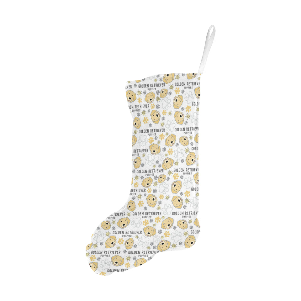Golden Retriever Pattern Print Design 04 Christmas Stocking