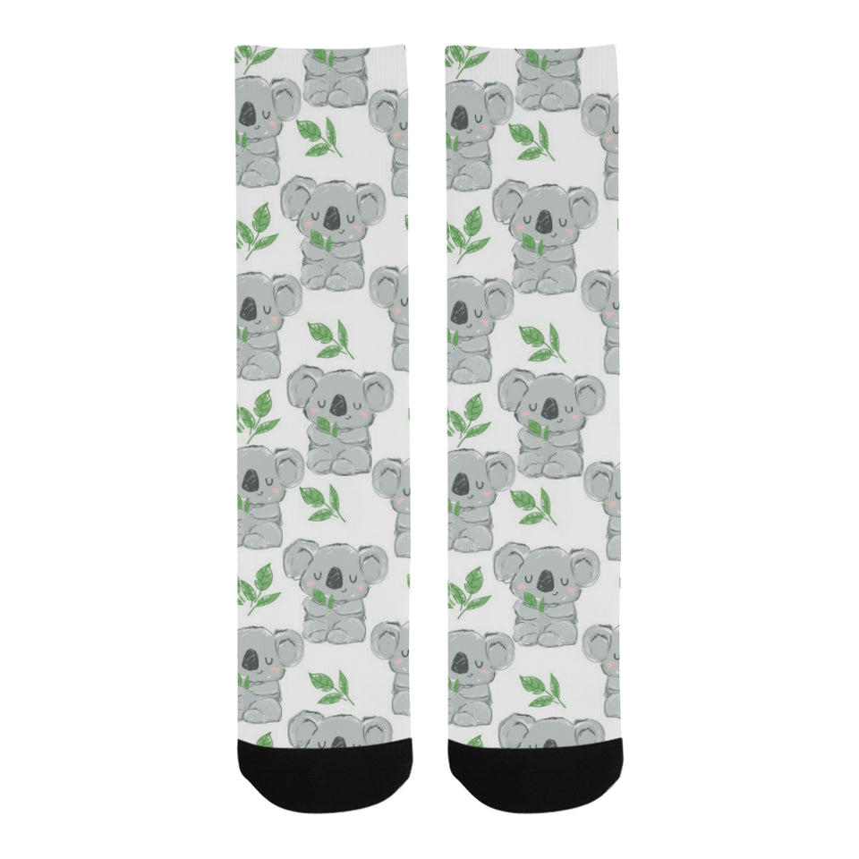 Hand drawn Koala leaves pattern Crew Socks