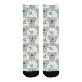 Hand drawn Koala leaves pattern Crew Socks