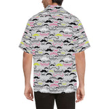 Mustache Beard Pattern Print Design 02 Men's All Over Print Hawaiian Shirt (Model T58)