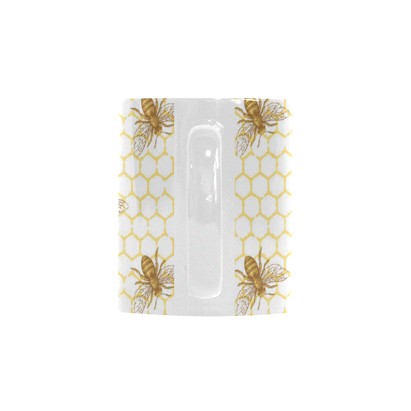 Bee honeycomb seamless design pattern Classical White Mug (Fulfilled In US)
