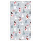 Snowman christmas tree snow gray background Bath Towel