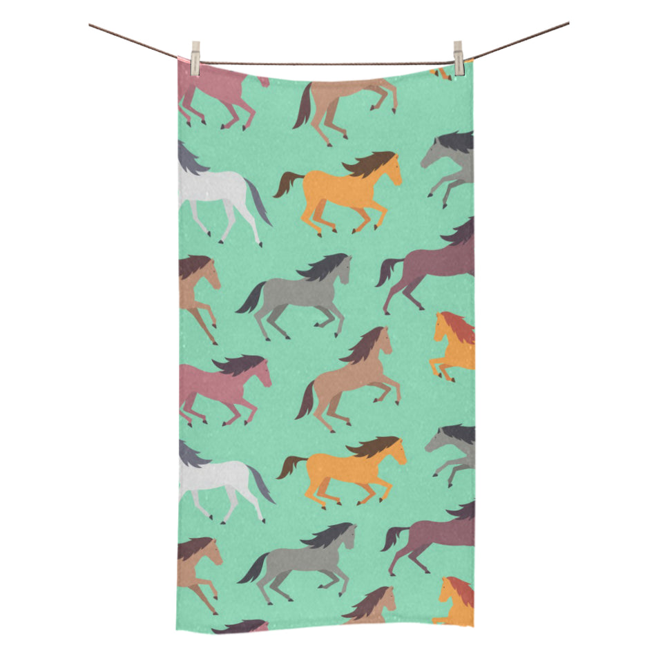 Colorful horses pattern Bath Towel