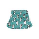 Hand drawn boston terrier dog pattern Unisex Bucket Hat