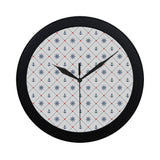 Anchor rudder nautical design pattern Elegant Black Wall Clock