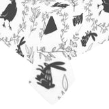 Crows floral wreath rabbit pattern Tablecloth