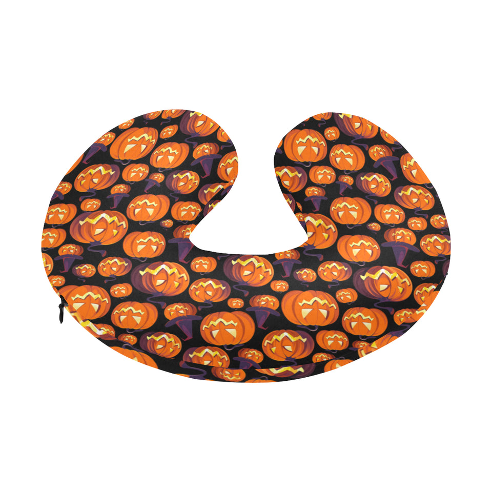 Halloween Pumpkin pattern U-Shaped Travel Neck Pillow