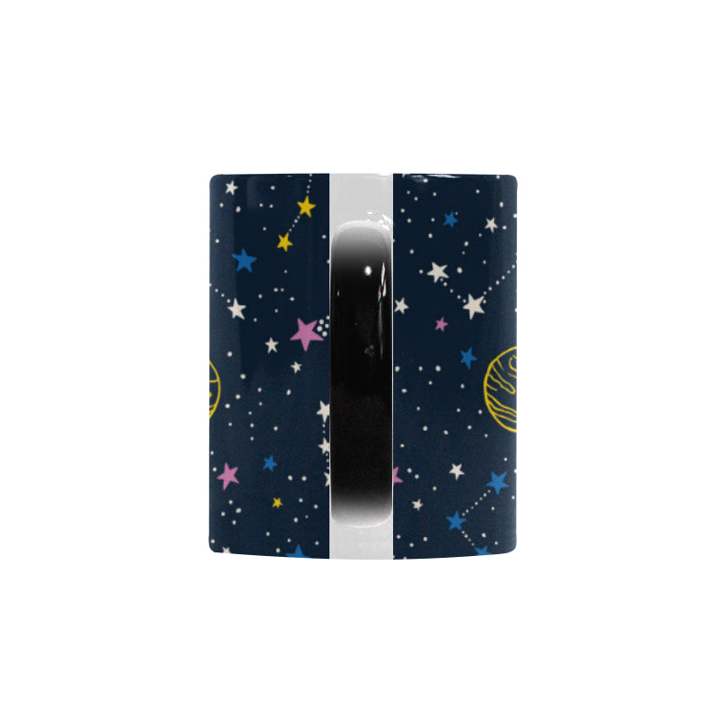 space pattern with planets, comets, constellations Morphing Mug Heat Changing Mug
