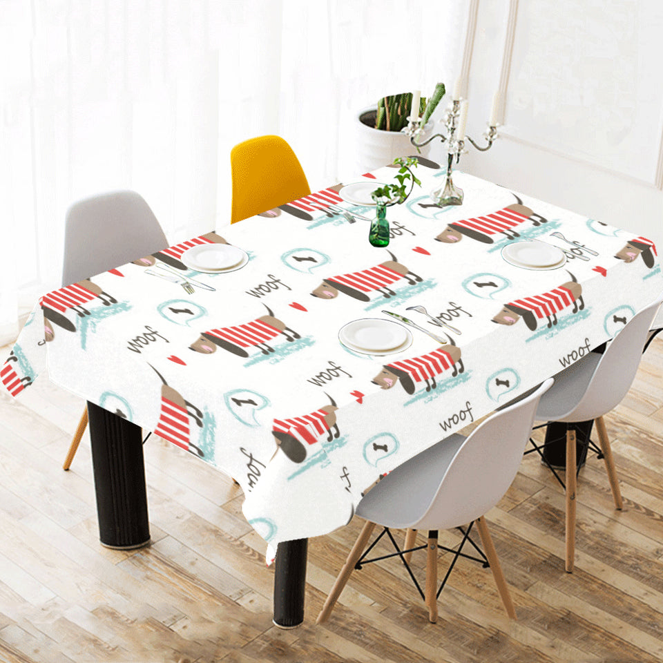 Cute dachshund bone pattern Tablecloth