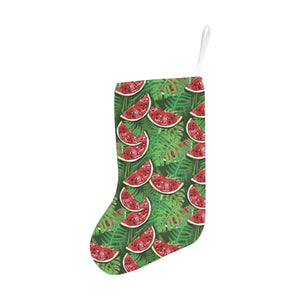 Watermelons tropical palm leaves pattern backgroun Christmas Stocking