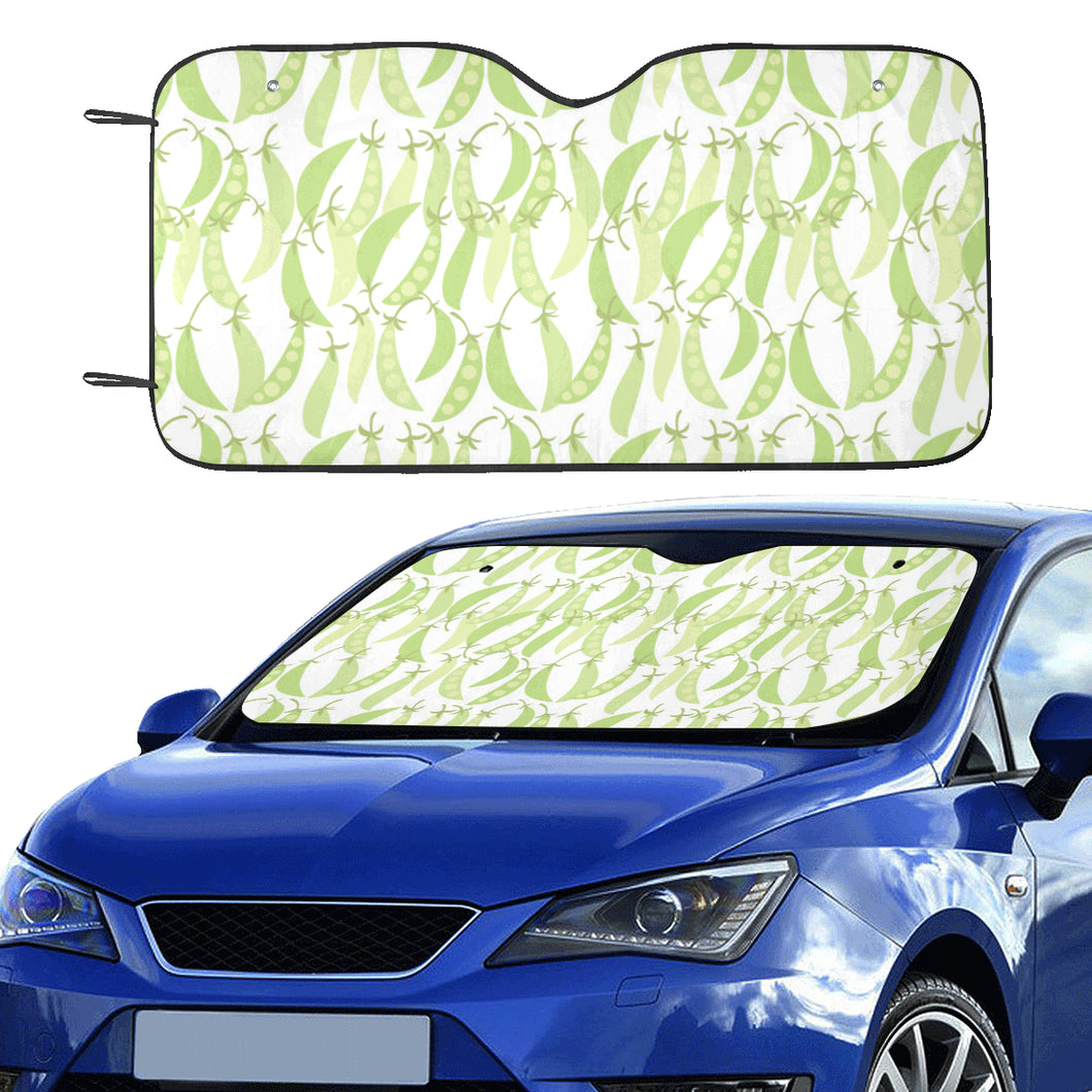 Green Peas Pattern Print Design 03 Car Sun Shade