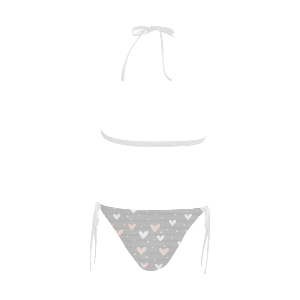Heart pattern gray background Sexy Bikinis Two-Piece Swimsuits