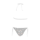 Heart pattern gray background Sexy Bikinis Two-Piece Swimsuits