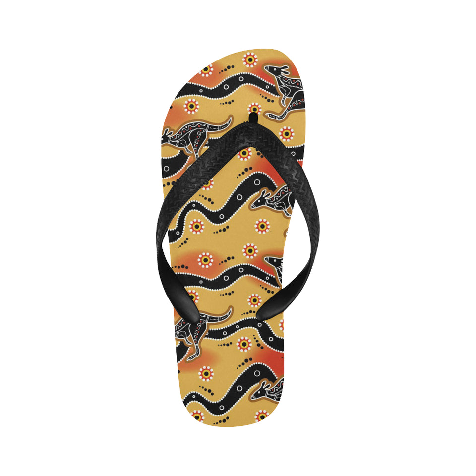 Kangaroo Australian aboriginal art pattern Unisex Flip Flops