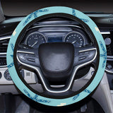 Blue starfish coral reef pattern Car Steering Wheel Cover