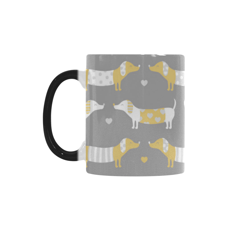 Cute dachshund dog pattern Morphing Mug Heat Changing Mug