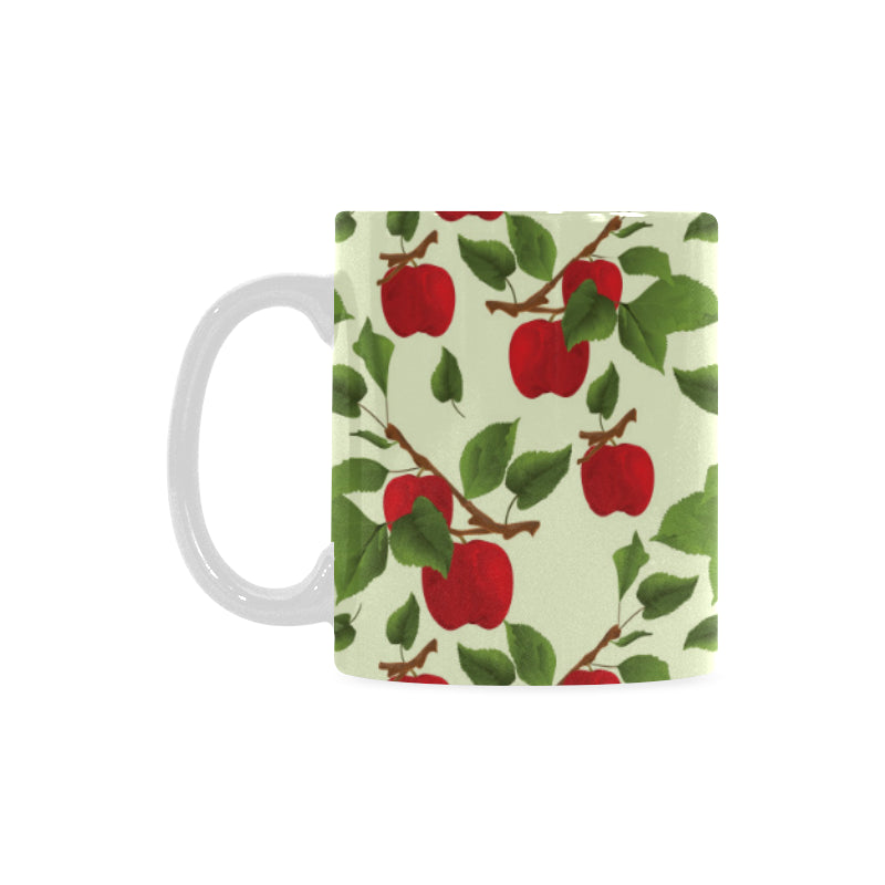 Red apples leaves pattern Classical White Mug (Fulfilled In US)