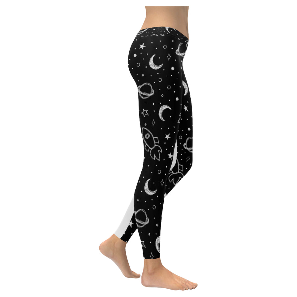 Hand drawn space rocket star planet Women's Legging Fulfilled In US