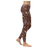 Coffee bean flower pattern Women's Legging Fulfilled In US