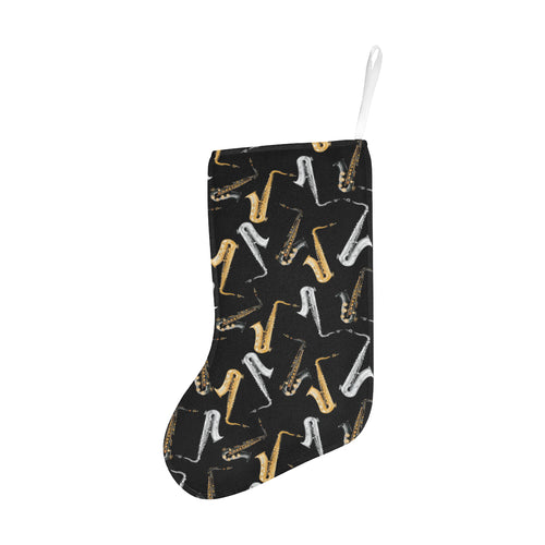 saxophone design pattern Christmas Stocking