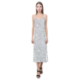 Cartoon hand drawn ice cream black white V-Neck Open Fork Long Dress