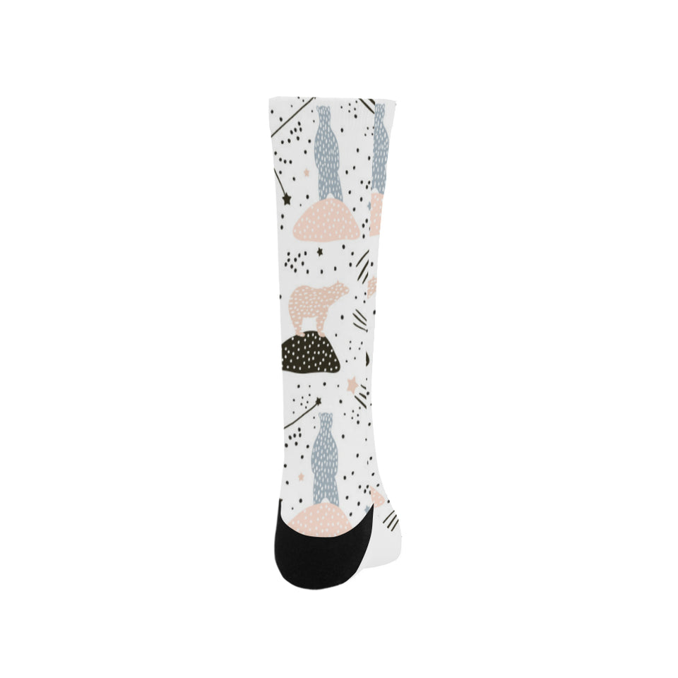 Polar bears star poka dot pattern Crew Socks