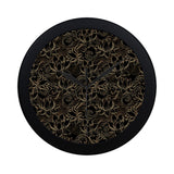 luxurious gold lotus waterlily black background Elegant Black Wall Clock