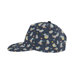 Cute sloth astronaut star planet rocket pattern All Over Print Snapback Cap