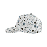 Hand drawn space elements space rocket star planet All Over Print Snapback Cap