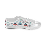 Cute color paper sailboat pattern Men's Low Top Shoes White