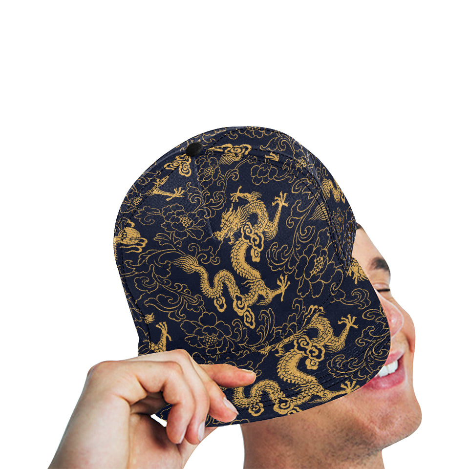 Gold dragon pattern All Over Print Snapback Cap