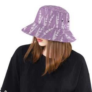 Lavender flowers purple pattern Unisex Bucket Hat