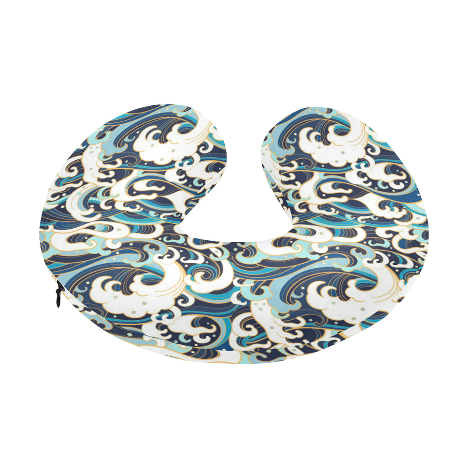 Japanese wave pattern U-Shaped Travel Neck Pillow