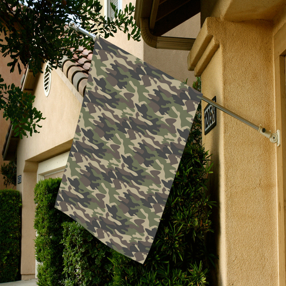 Dark Green camouflage pattern House Flag Garden Flag