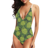 Hop pattern Hop cone background Women's One-Piece Swimsuit