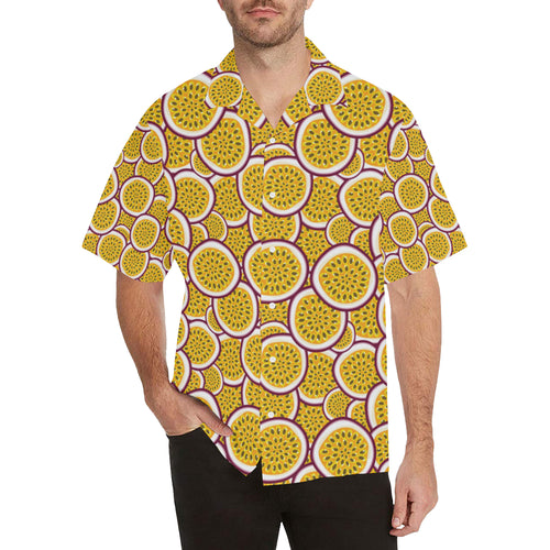 Passion fruits slice pattern Men's All Over Print Hawaiian Shirt