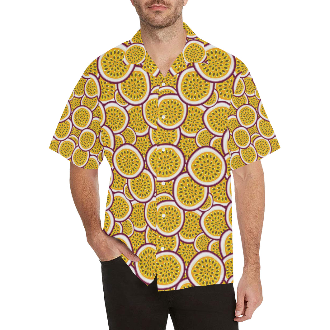 Passion fruits slice pattern Men's All Over Print Hawaiian Shirt