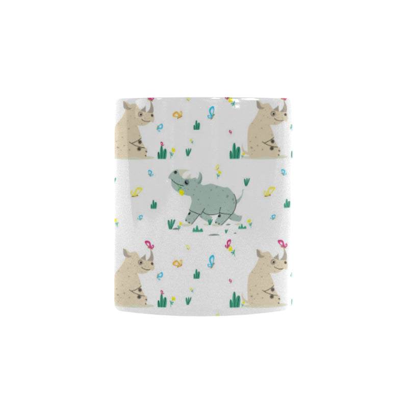 Cute Rhino pattern Morphing Mug Heat Changing Mug