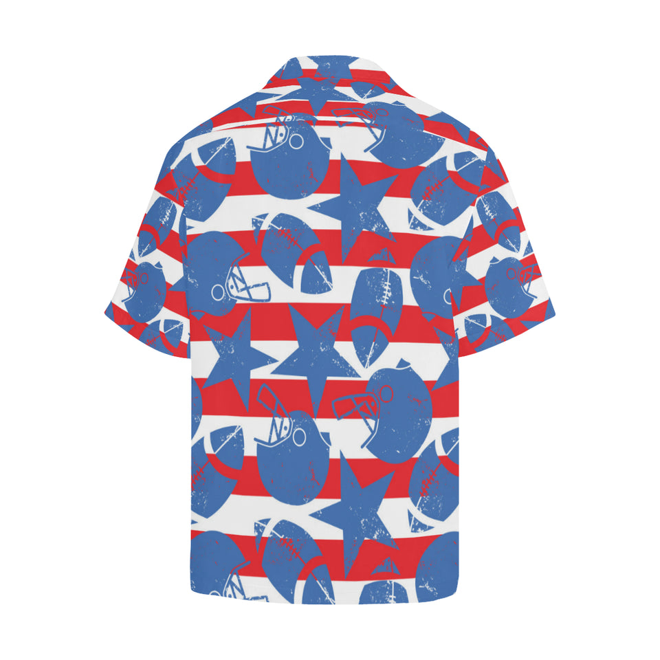 American football ball star stripes pattern Men's All Over Print Hawaiian Shirt