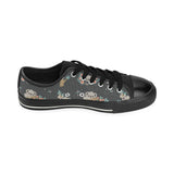 Cute koala pattern Men's Low Top Canvas Shoes Black