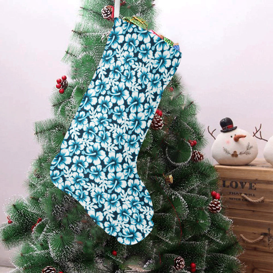 Hibiscus Pattern Print Design 04 Christmas Stocking