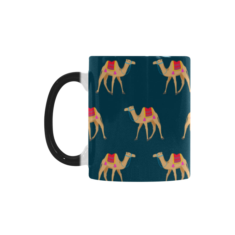 Camel pattern blue blackground Morphing Mug Heat Changing Mug