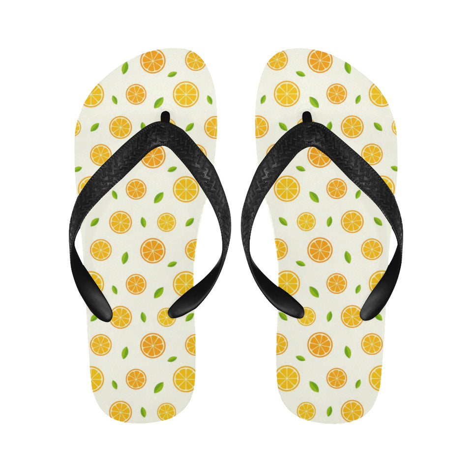 oranges leaves pattern Unisex Flip Flops
