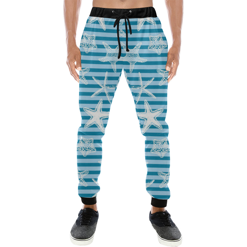 Starfish blue blackground Unisex Casual Sweatpants