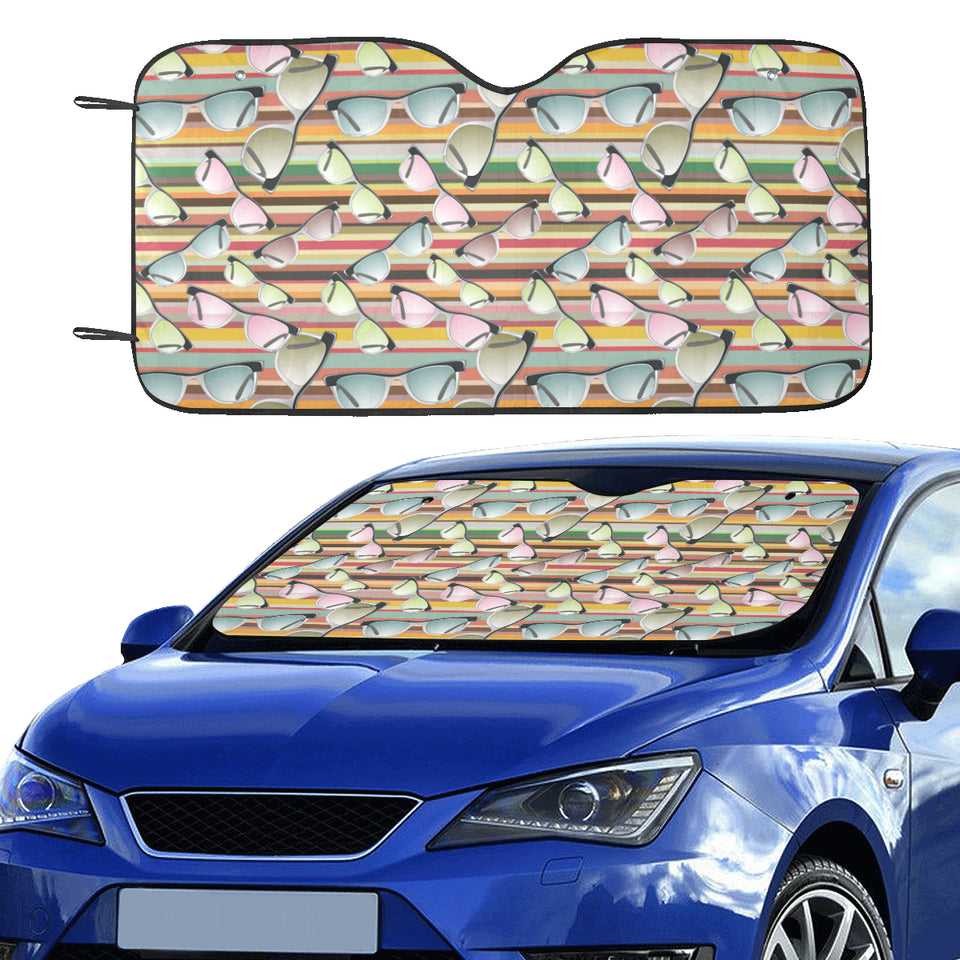 Sun Glasses Pattern Print Design 02 Car Sun Shade
