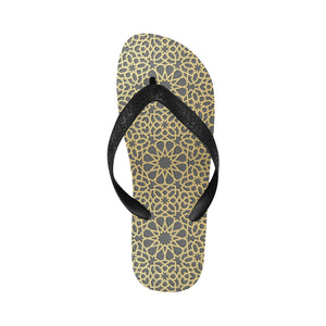 arabic star gold pattern Unisex Flip Flops